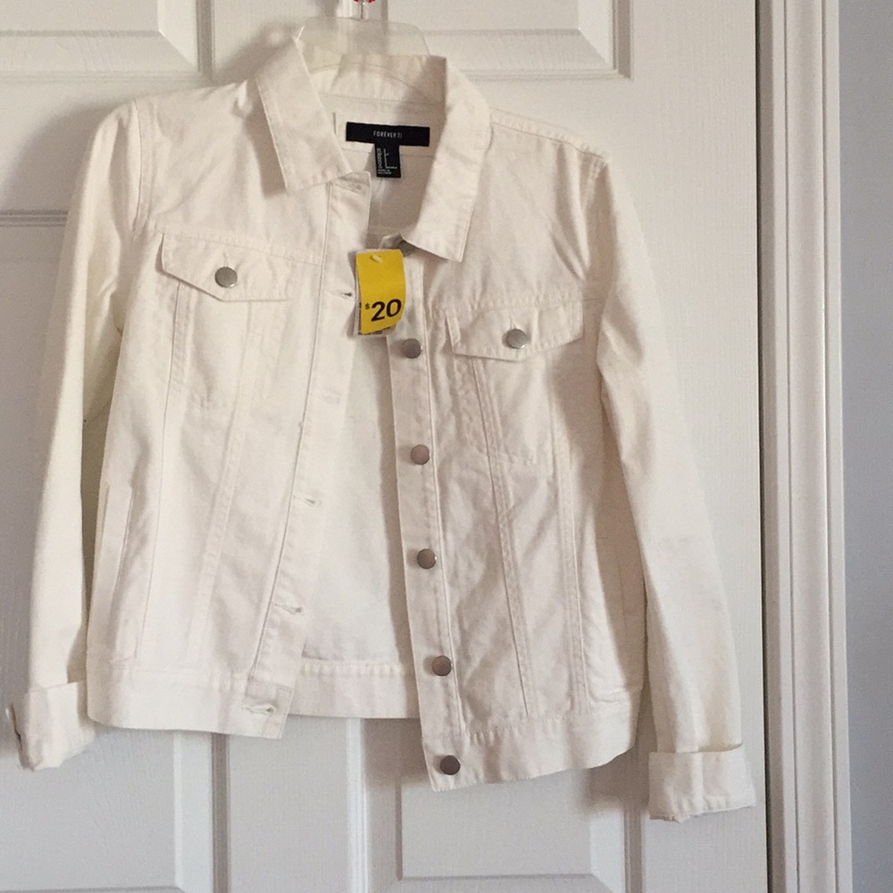 white jean jacket